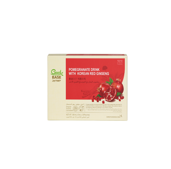 Good Base Pomegranate Drink With Korean Red Ginseng 10ml Pouches 30s