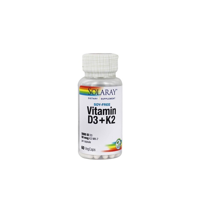 Solaray Soy-free Vitamin D3+k2 Veg Capsules
