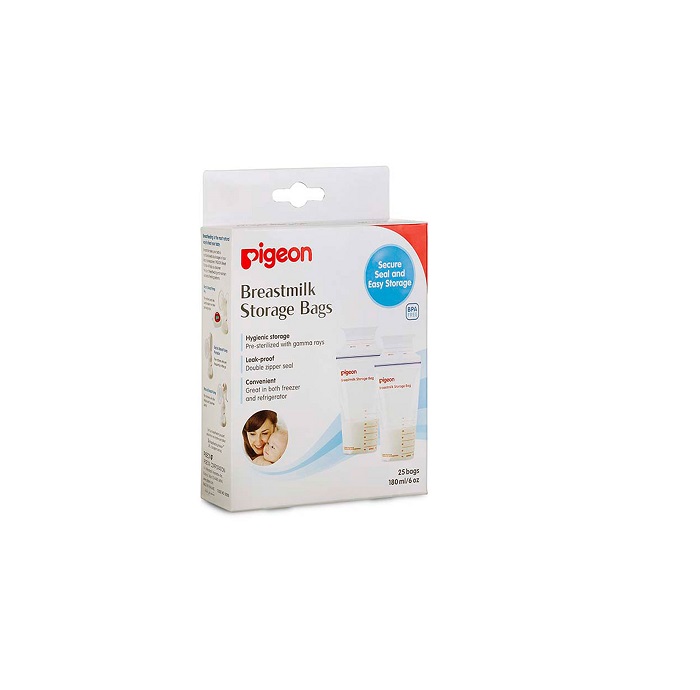 Pigeon Breast Milk Storage Bags 25s(colored Bags)